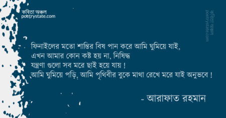 বাংলা কবিতা, নিষিদ্ধ এলাকা কবিতা, কবি আরাফাত রহমান - কবিতা অঞ্চল