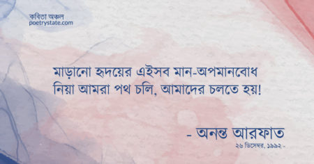 বাংলা কবিতা, দূর্বাঘাসের হৃদয় কবিতা, কবি অনন্ত আরফাত - কবিতা অঞ্চল