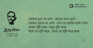 বাংলা কবিতা, কেমন বৃষ্টি ঝরে কবিতা, কবি জীবনানন্দ দাশ - কবিতা অঞ্চল