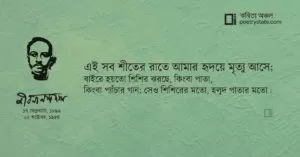 বাংলা কবিতা, শীত রাত কবিতা, কবি জীবনানন্দ দাশ - কবিতা অঞ্চল