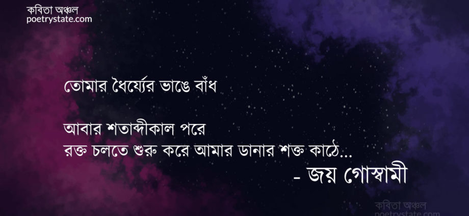 বাংলা কবিতা, সমুদ্রে পা ডুবিয়ে ছপছপ কবিতা, কবি জয় গোস্বামী - কবিতা অঞ্চল