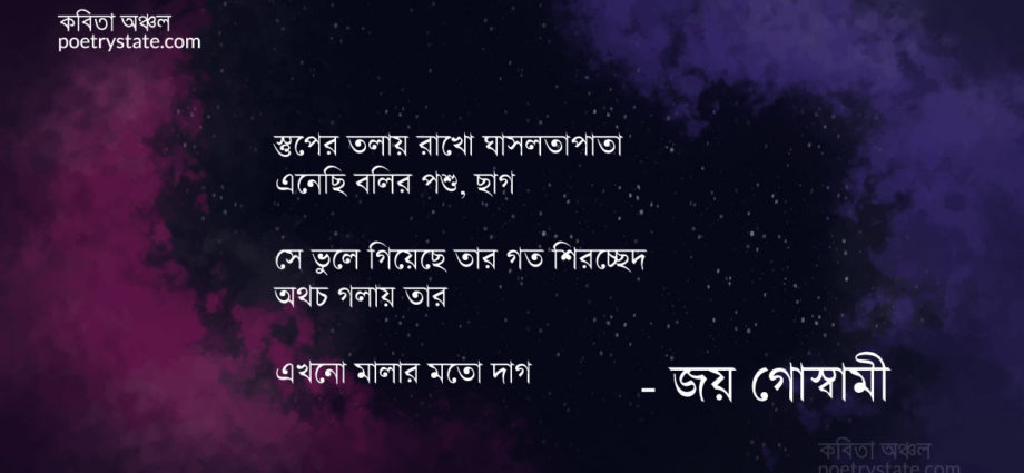 বাংলা কবিতা, স্তুপের তলায় রাখো ঘাসলতাপাতা কবিতা, কবি জয় গোস্বামী - কবিতা অঞ্চল