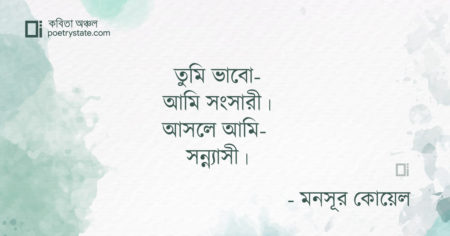 বাংলা কবিতা, শহুরে-সন্ন্যাসী কবিতা, কবি মনসূর কোয়েল - কবিতা অঞ্চল