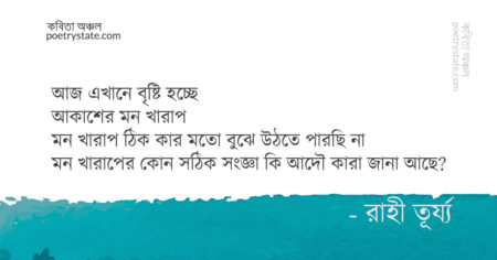 বাংলা কবিতা, এখানেও একই আকাশ কবিতা, কবি রাহী তূর্য্য | কবিতা অঞ্চল