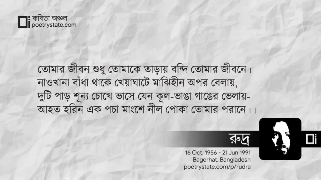 বাংলা কবিতা, মানুষের মানচিত্র ১৬ কবিতা, কবি রুদ্র মুহম্মদ শহিদুল্লাহ - কবিতা অঞ্চল