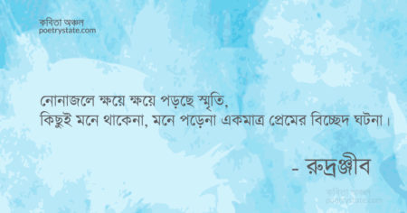 বাংলা কবিতা, নেই কবিতা, কবি রুদ্রঞ্জীব - কবিতা অঞ্চল