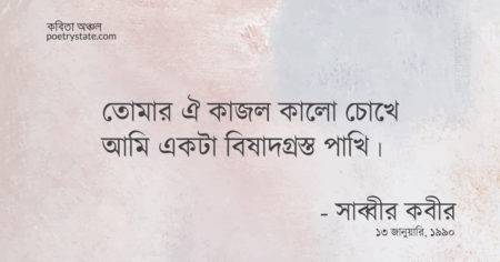 বাংলা কবিতা, বিষাদগ্রস্ত পাখি কবিতা, কবি সাব্বীর কবীর - কবিতা অঞ্চল