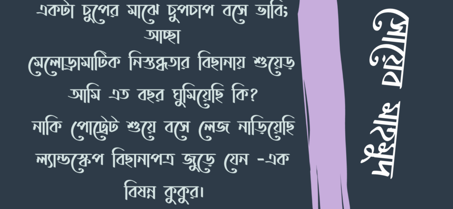 বাংলা কবিতা, মেলোড্রামা কবিতা, কবি সোয়েব মাহমুদ - কবিতা অঞ্চল
